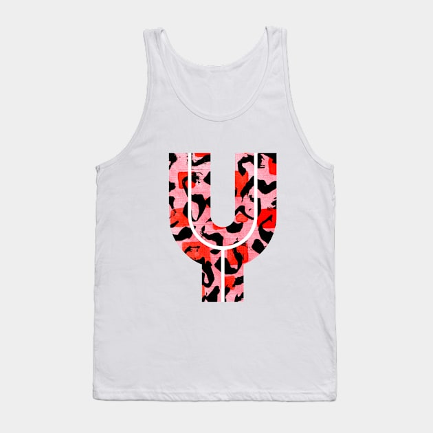 Letter Y Watercolour Leopard Print Alphabet Red Tank Top by Squeeb Creative